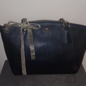NWOT- Coach Kelsey Satchel W/Crossbody Strap & Dustbag Midnight Blue 12.5x9x4.25